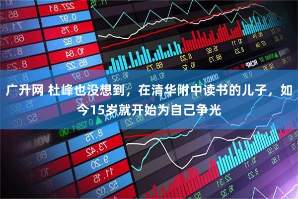 广升网 杜峰也没想到，在清华附中读书的儿子，如今15岁就开始为自己争光