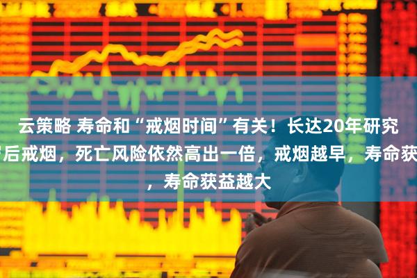 云策略 寿命和“戒烟时间”有关！长达20年研究，60岁后戒烟，死亡风险依然高出一倍，戒烟越早，寿命获益越大
